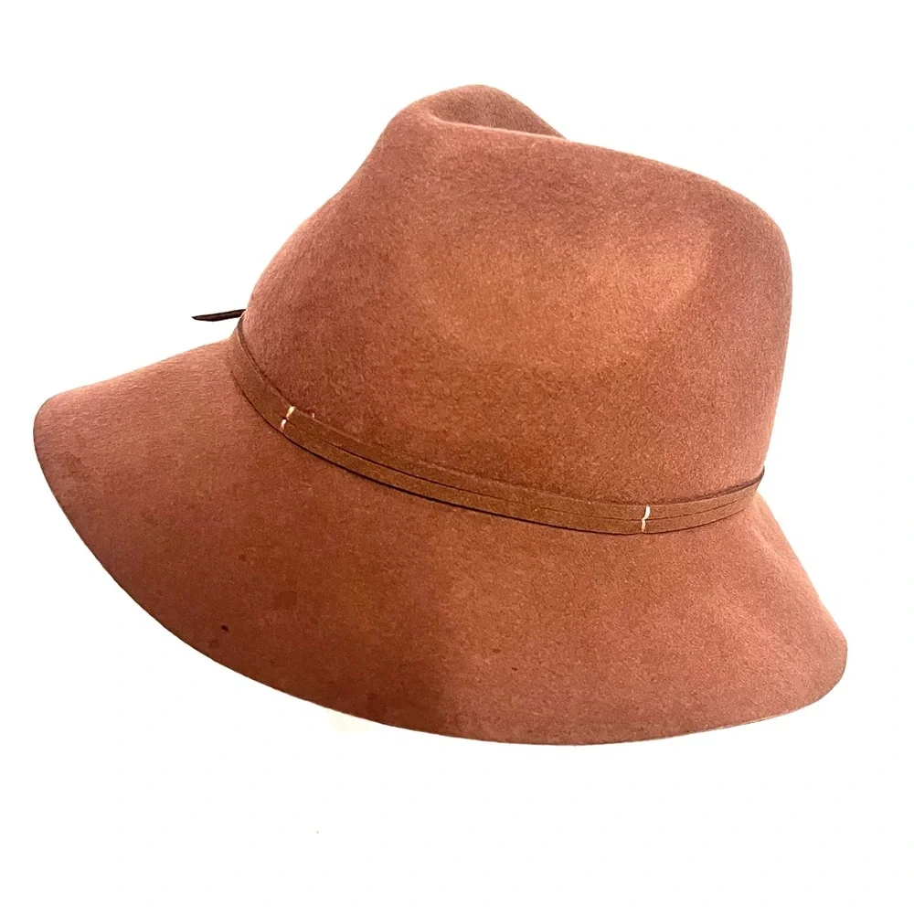 A New Day Wool Downbrim Fedora Hat Brown Quiet Luxury Rustic Chic  Brown NWT